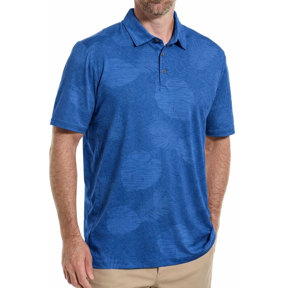 Tommy Bahama Mens XL Delray Frond IslandZone Polo Shirt in Blue